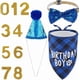 thumbnail image 1 of Artículos para fiestas de cumpleaños de perros, set de pañuelos para fiestas de cumpleaños de perros con corbata, sombrero y números, atuendo azul para cumpleaños de perro., 1 of 6