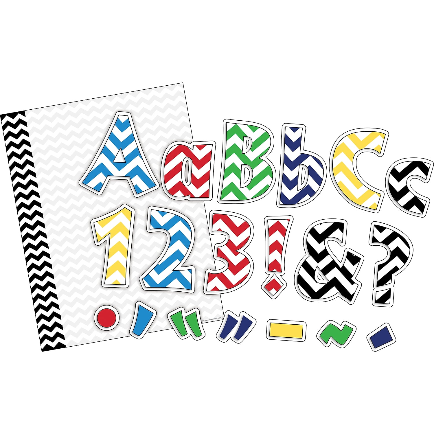 Barker Creek Black Chevron Letter Pop-Outs & Computer Paper Set 305 Pieces/Set 5000