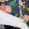 thumbnail image 3 of Oversized Wearable Blanket Hoodie,French Bulldog Dog and Pioneer Flower Sherpa Blanket Hoodie with Super Pockets,Super Warm Fuzzy Pullover for Women & Men, 3 of 6