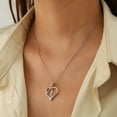 thumbnail image 6 of Ydou Rose Heart Initial Necklace for Women, 14K White Gold Plated Love Heart Letters with Rose Flower Pendant Necklace for Women, 6 of 9