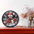 thumbnail image 2 of GZHJMY Home Decor Merry Christmas Snowman Black Round Acrylic 9.5 Inch Wall Clock Non Ticking Silent Clock Art for Living Room Kitchen Bedroom, 2 of 5