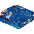 thumbnail image 2 of Luxury Velvet Touch Ultra Plush Christmas Blanket |Soft, Warm, Cozy|Holiday Printed Fleece Throw/Blanket-50 x 60inch, 50 x 60, Blue Santa Snowman, 2 of 4