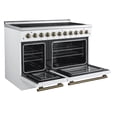 thumbnail image 4 of Forno Paolo 48 Inch Freestanding Electric Range in White with Antique Brass, 6.7 cu.ft, True Convection Oven, Energy Efficient, 4 of 12