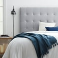 Gap Home Upholstered Square Tufted Headboard, Twin/Twin XL, Gray
