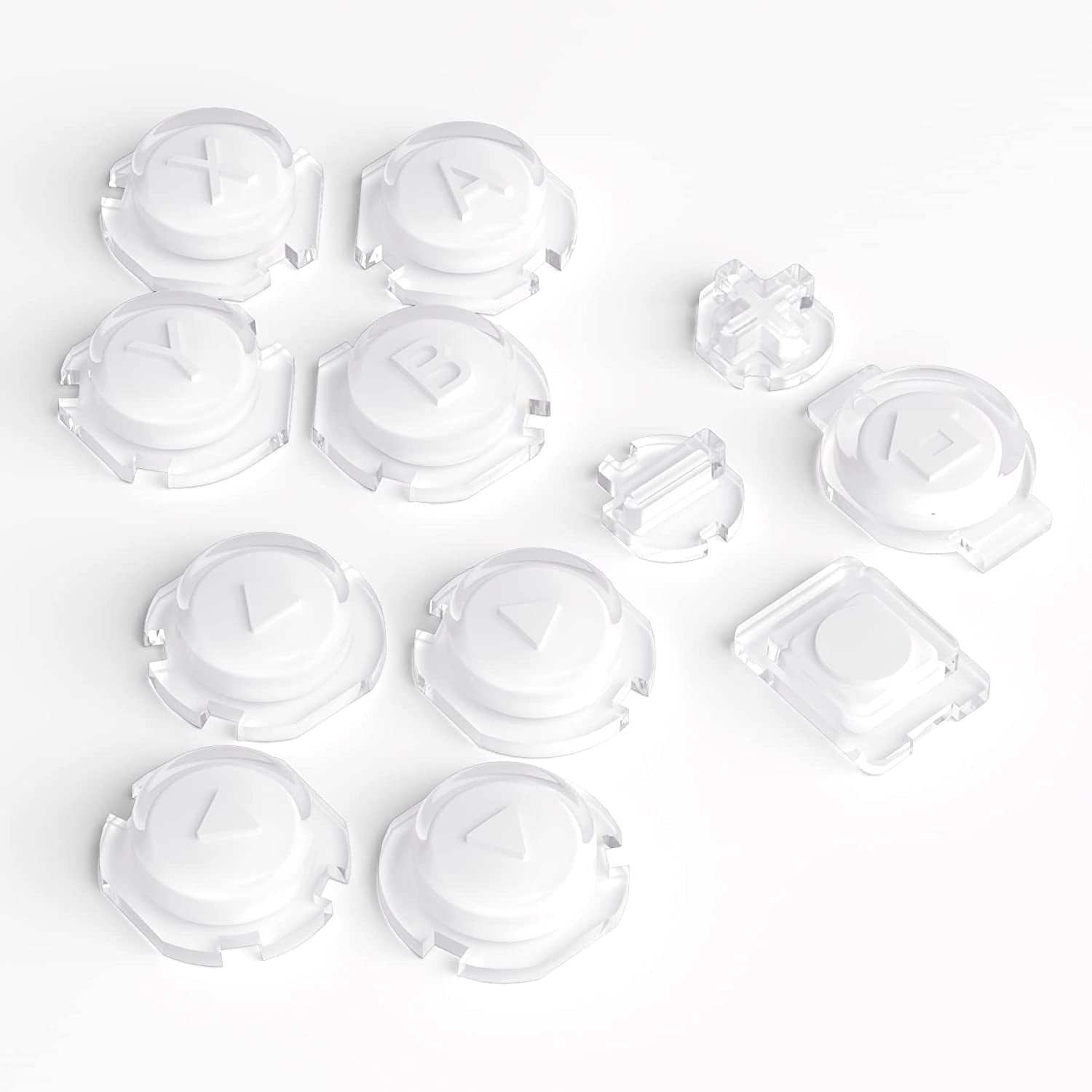 eXtremeRate Replacement Controller ABXY Direction Home Capture + - Jelly Buttons, Two-Tone White & Clear with Symbols Action Face Keys for Nintendo Switch & Switch OLED Joy-con - JoyCon NOT Included