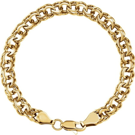 bracelet double link charm gold 14k yellow 7mm 75inch 14kt 7in clasp lobster dialog displays option button additional opens zoom