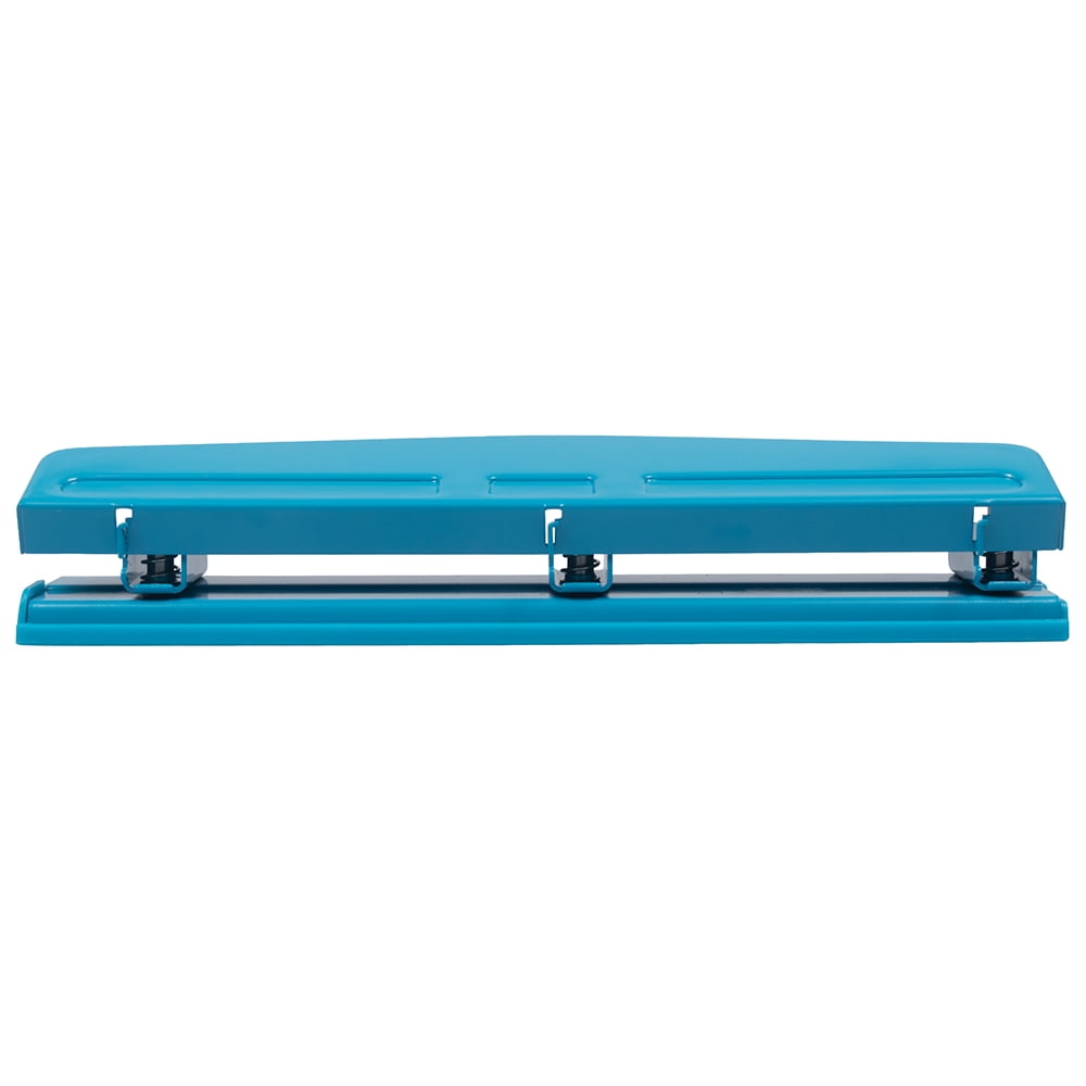 JAM Paper Metal 3 Hole Punch, Blue, 10 Sheet Capacity, Hole Puncher, 1 Pack