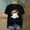 21-Black, variant on SOOMLON Halloween T Shirts for Women Plus Size Short Sleeve Ghost Pumpkin Outfits Crewneck Hand Prints Bats Party Attire Spider Witch Apparel Witch Hat Themed Clothing Purple 3XL