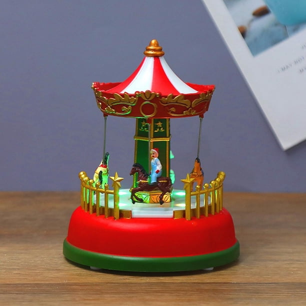 Caja de Música Yotijar Carrusel de Música Brillante Decoración Navideña