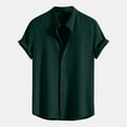 thumbnail image 2 of Kaemgyyd Mens Short Sleeve Button up Shirts Solid Color Textured Beach Tops Casual Collar Summer T Shirt, 2 of 3
