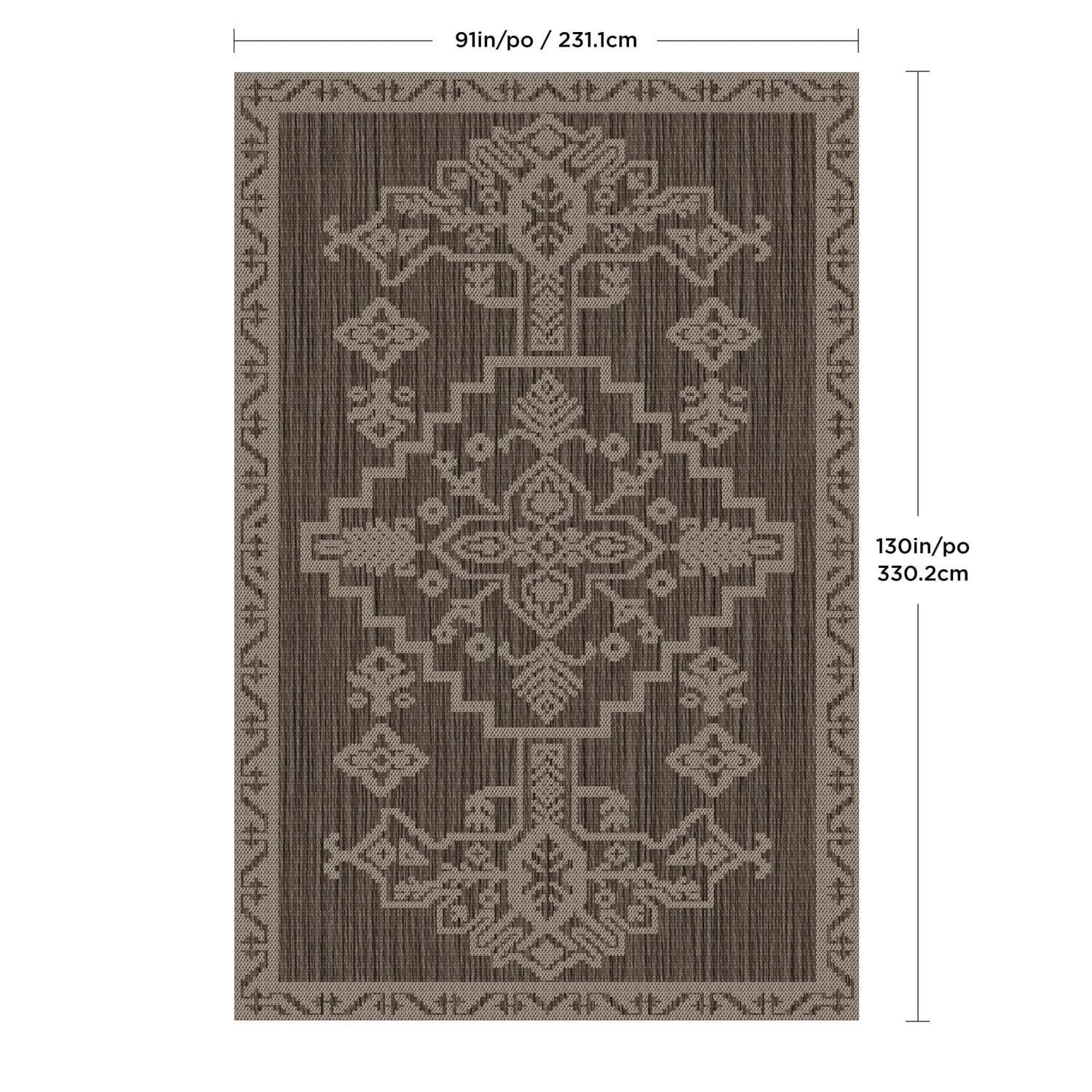 7 ft. 7-inch x 10 ft. 10-inch Metson Sepia Indoor Outdoor Area Rug