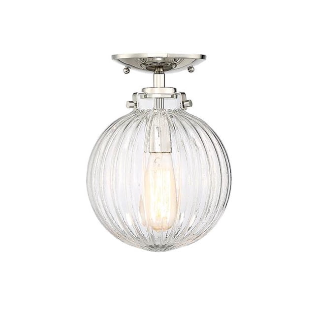 Meridian M60056PN 1 Light Semi Flush - Polished Nickel
