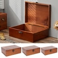 thumbnail image 4 of Retro Wooden Storage Box, Pine Rectangular Flip Box, Solid Wood Gift Box with Lid, Jewelry Organizer Container, Case for Home Storage, Antique Decor Box, M, 4 of 8