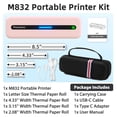 thumbnail image 3 of Impresora portátil Phomemo M832 térmica sin tinta con funda rosa, 3 of 9