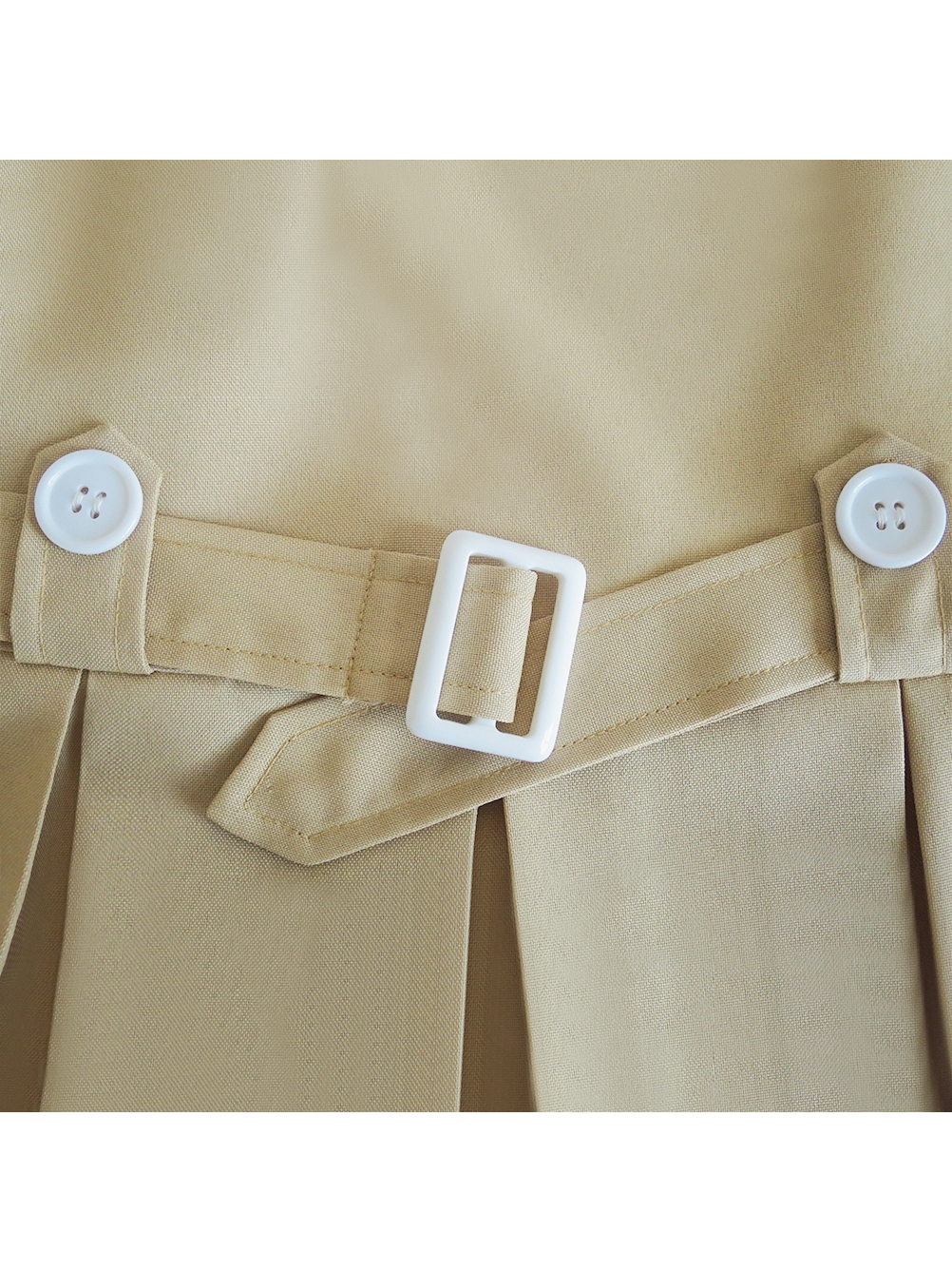 Girls Dress Khaki Button Back School Uniform Pleated Hem 6 - image 5 of 7