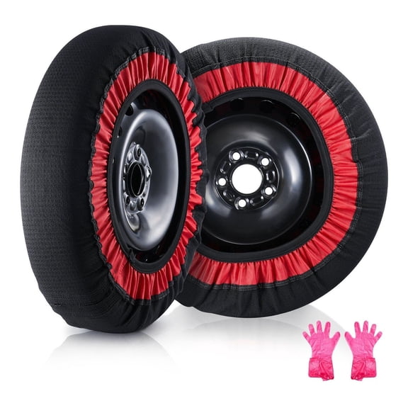 Snow Socks for Tires 2-Pack - Extra Large Tire Traction Chains - Winter Driving Safety - 3D Anti-Slip Grip - Quick Install Snow Tire Covers for Cars, SUVs & Trucks