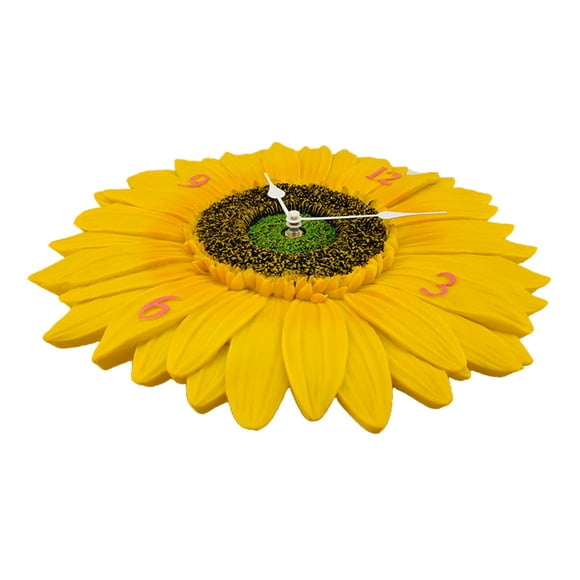 pitrice for Sunflower Wall Clock Silent Non Ticking Wall Outdoor Clock Waterproof Garden