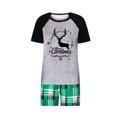 thumbnail image 5 of Odeerbi Christmas Pajamas for Family Plaid Holiday Short Sleeve Family Christmas Pajamas Matching Sets Toddler Fashion Plaid Print Tops Pants Sleepwear Xmas Family Matching PJs Set Green, 5 of 5