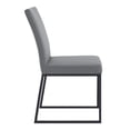 thumbnail image 4 of 20 Inches Leatherette Metal Dining Chair, Set of 2, Gray and Black, 4 of 5
