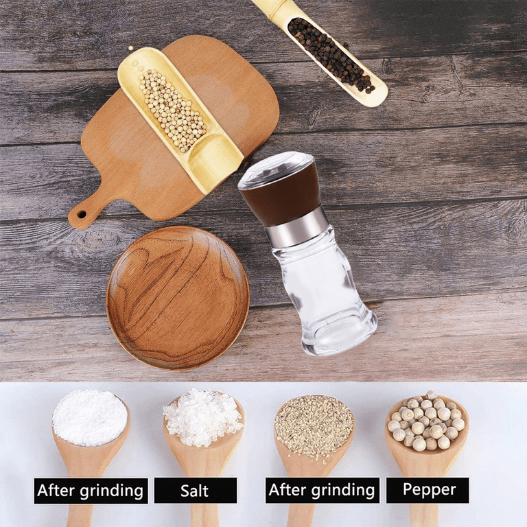 Salt and Pepper Grinder Set of 2 - Adjustable Salt Grinder
