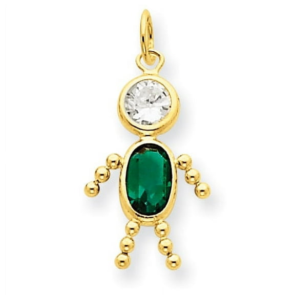 14k May Boy Synthetic Birthstone Charm XCK165