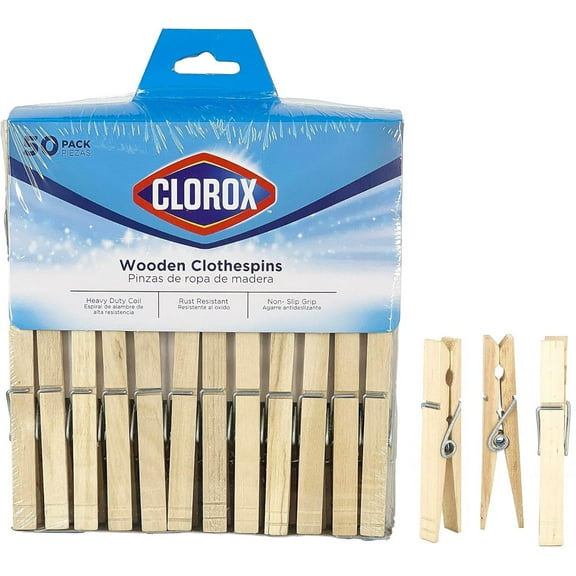Clorox Wooden Clothespins - 50 pack