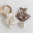 thumbnail image 6 of LYMAYTER Infant Baby Girl Summer Dress Romper Sleeveless Floral Print Ruffle Onesie‌ 3M-24M, 6 of 8