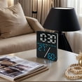 thumbnail image 2 of REGALWOVEN Dimmable LED Alarm Clock - 3-Level Brightness, Large LED Display, Dual Alarms for Bedroom Black Housing and Blue Light 3.5"L x 1.0"W x 4.7"H, 2 of 6