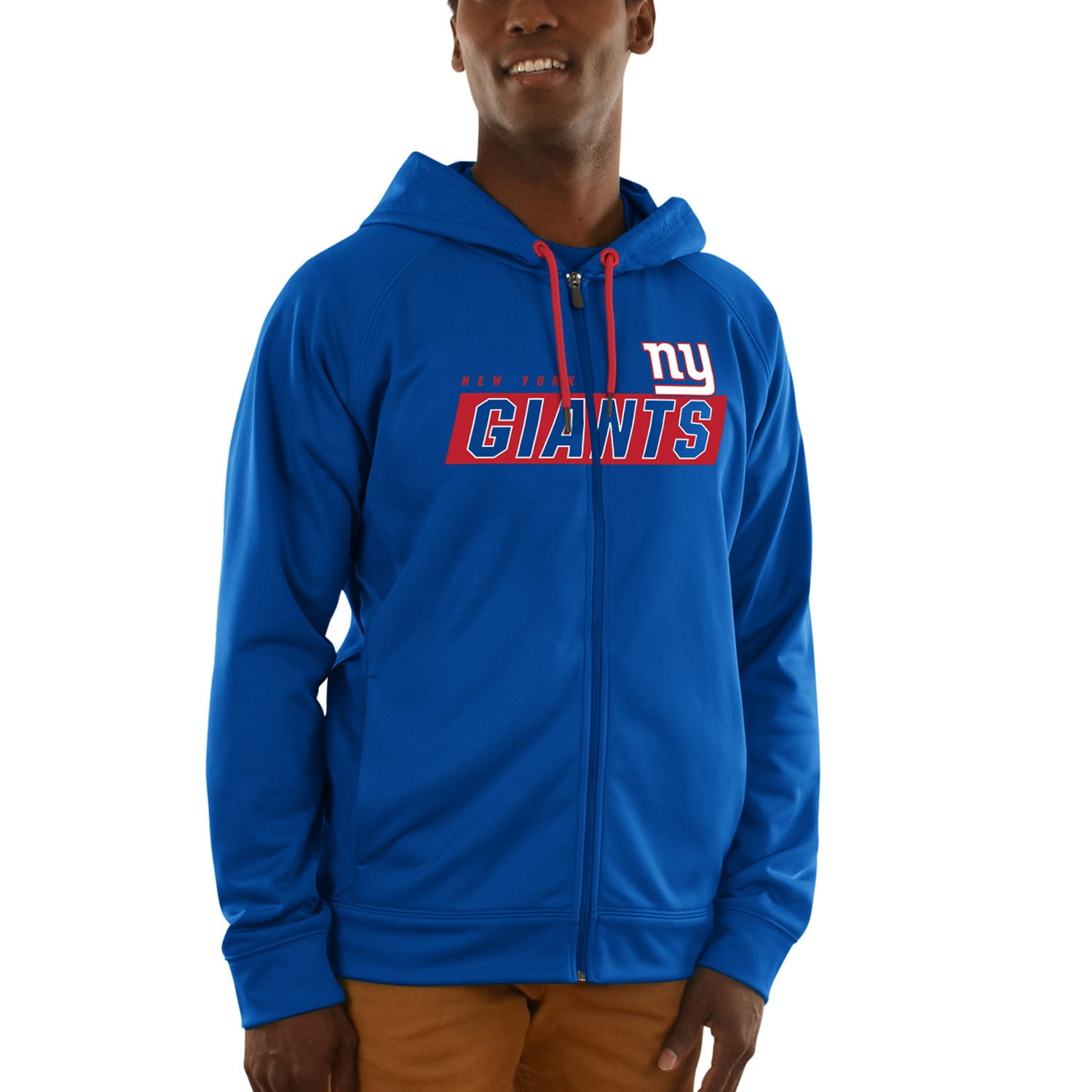 New York Giants Majestic Game Elite Synthetic FullZip Hoodie Royal
