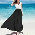 thumbnail image 5 of Riforla Women's Metallic Shiny Maxi Skirts Lightweight Silky Flowy Skirt for Summer Beach Holiday Skirts for Women Black M, 5 of 5