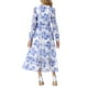 thumbnail image 3 of INSPIRE CHIC Vestidos de Chifón para Mujeres con Mangas Largas Semi Transparentes, Vestido Bohemio Floral con Volantes y Bolsillo Blanco M, 3 of 6