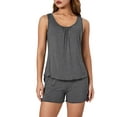 thumbnail image 2 of SUNSIOM Pyjama à Deux Pièces pour Femmes Ensemble Débardeurs et Shorts Froncés Sans Manches Set Babydoll, 2 of 9