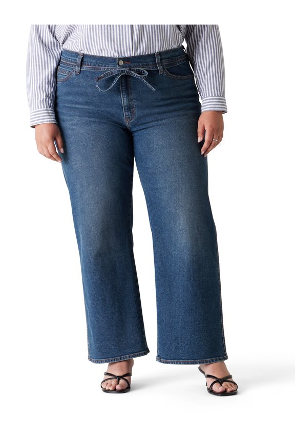 Women's and Women's Plus Vintage Belted Wide Leg, Sizes 2-16