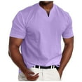 thumbnail image 1 of Chandails à Col en V pour Hommes, Coupe Ajustée, Manches Courtes, T-Shirts, T-Shirt Décontracté, 1 of 4
