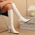 thumbnail image 6 of Taqqpue Women's Knee High Boots Square Toe Side Zip Slip On Comfortable Casual Long Boots for Women Size 5.5-10.5 Fashion Dress Shoes Fall Winter Riding Footwear Casual Walking, 6 of 10