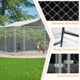 thumbnail image 3 of Thanaddo 177"x177"x91" Outdoor Dog Kennel with Waterproof Roof, Heavy Duty Chain Link Dog Run Enclosure, 3 of 7