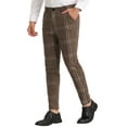 thumbnail image 5 of Lars Amadeus Men's Dress Plaid Slim Fit Flat Front Prom Checked Trousers, 5 of 6