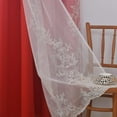 thumbnail image 5 of GYROHOME Double Layered Curtains with Embroidered White Sheer Tulle Room Darkening Grommet Top 2Panels,52x84inch,Red, 5 of 5
