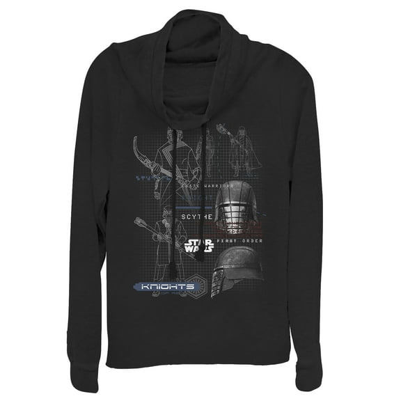 Junior's Star Wars: The Rise of Skywalker Knights of Ren Warrior Cowl Neck Sweatshirt Black 2X Large