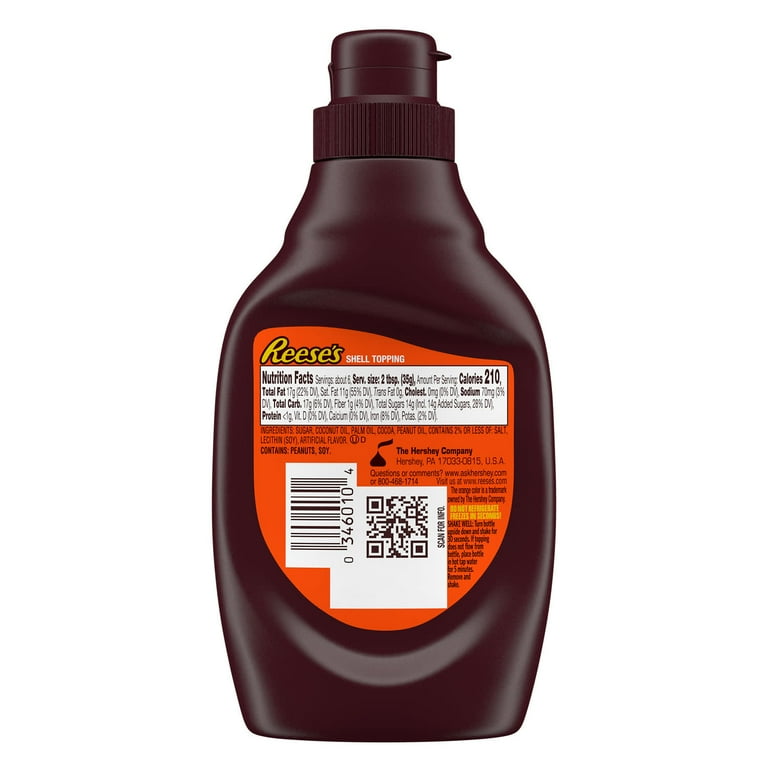 Reese's Chocolate Peanut Butter Shell Topping, 7.25 oz - Walmart.com