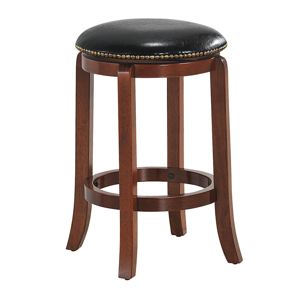 Bistro Leather Padded Backless Swivel Bar stool-24