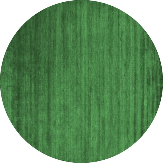 Ahgly Company Indoor Round Abstract Emerald Green Contemporary Area Rugs, 7' Round