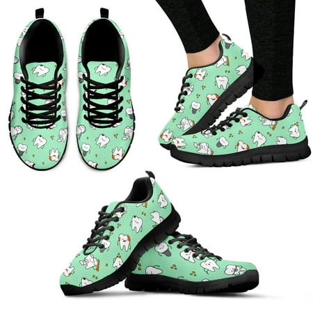 

Cute Cartoon Dentist Tooth Cartoon Pattern Femme Flat Shoes Breathable Air Casual Sneaker for Women Non-Slip Zapatos