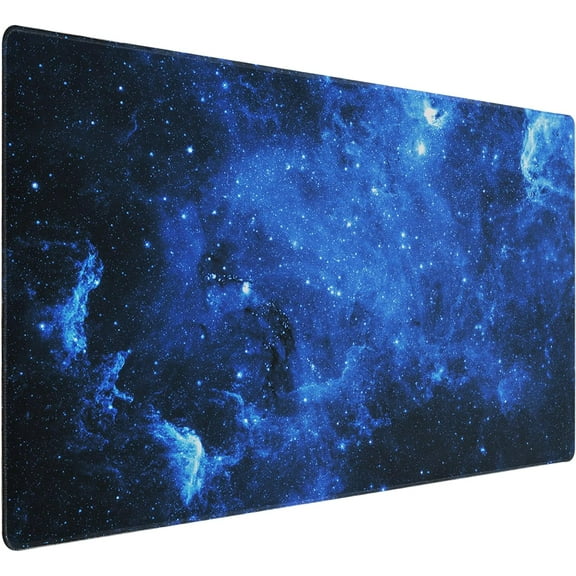 Gaming Mouse Pad Blue Galaxy Desk Mat XXL Extended Anime Large Mouse Pad Gaming Keyboard Mouse Mat Desk Pad for Computer Laptop Non-Slip Rubber Base Mousepad with Stitched Edges