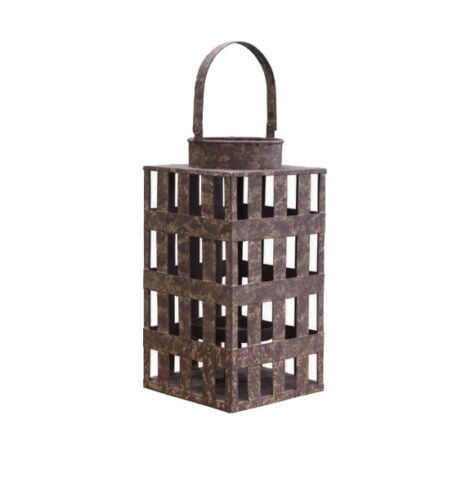 Amber Home Goods Rustic Hanging Vintage Style 15' Tempered Glass Candle Lantern