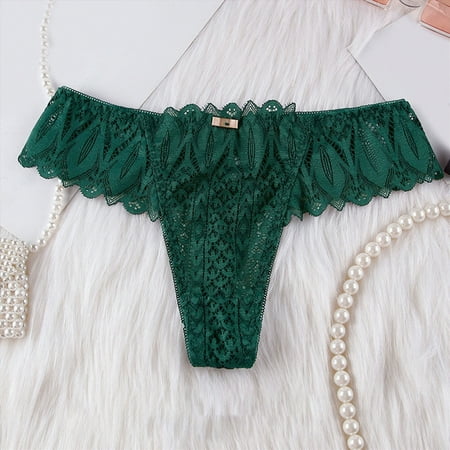 Meiodtion Underwear for Women High Waisted G String Cheeky Seamless Panty Thong Banded Waist Stretchable Panties  Green  L