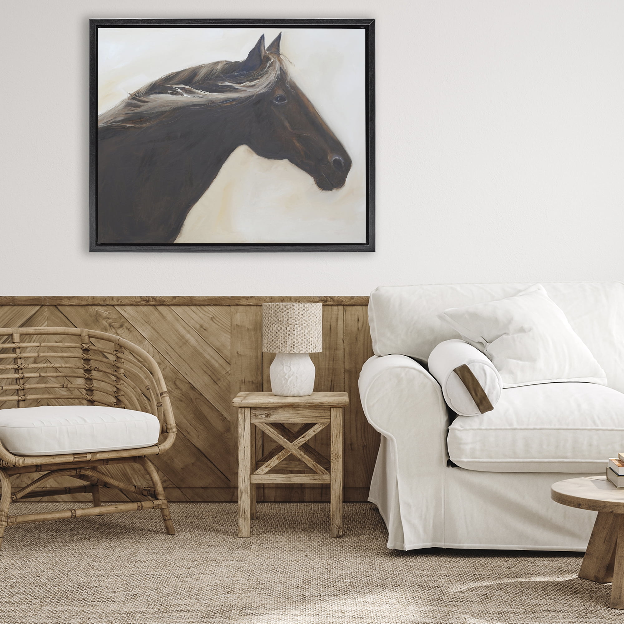 Stupell Industries The Mare In Profile Black Framed Floater Canvas Wall Art, design by Jadei Graphics