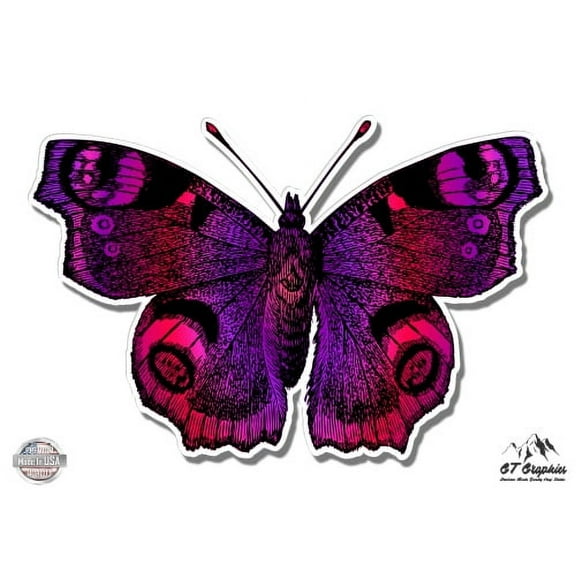 Buttefly Beautiful Purple - 3" Vinyl Sticker - For Car Laptop I-Pad Phone Helmet Hard Hat - Waterproof Decal