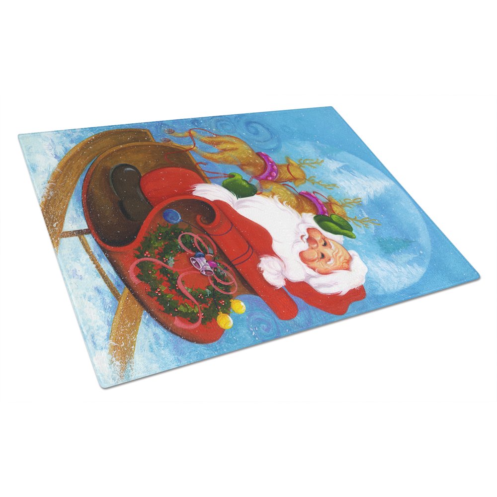 Christmas Santa Claus Good Night Glass Cutting Board Large