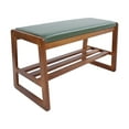 thumbnail image 6 of Shoe Bench, Shoe Storage Bench, Entryway Shoe Rack 27.55* 13.58* 16.14in(Nut-brown + Green ), 6 of 15